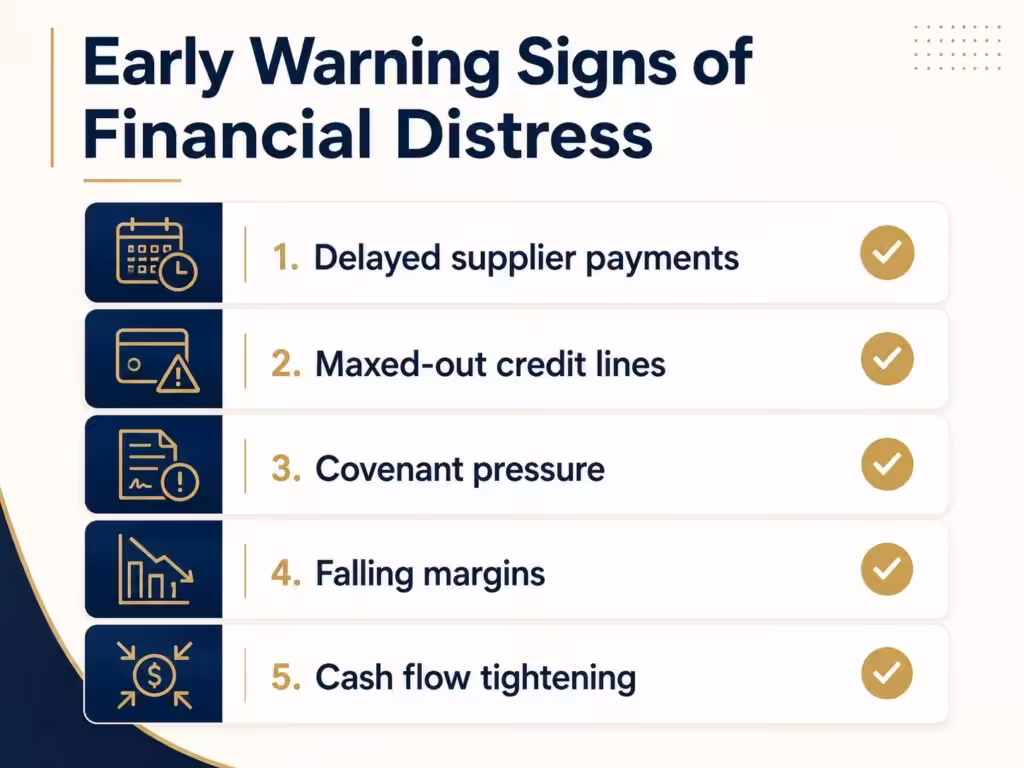 Early warning signs of business financial distress before debt restructuring