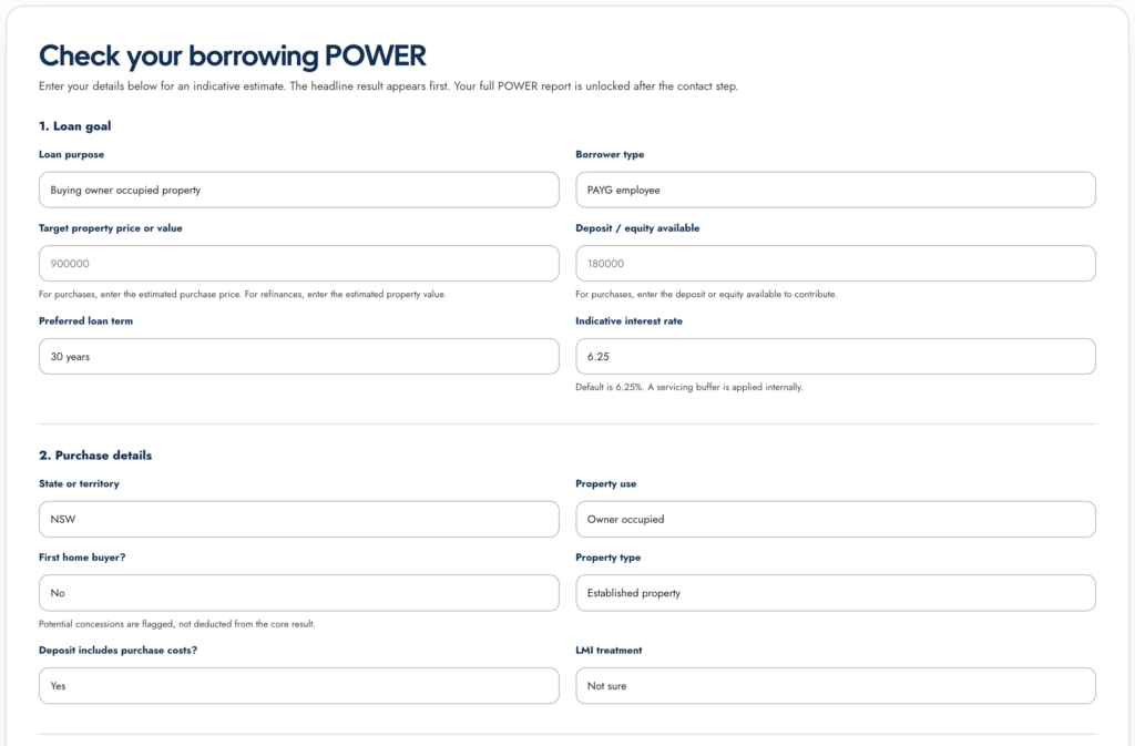 evolve borrowing power calculator