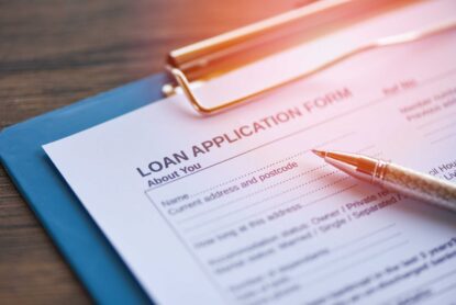 loan application on clipboard